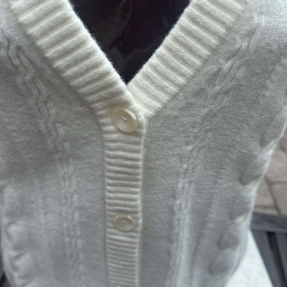Talbots V neck cable Knit Cardigan sweater EA108 - Picture 6 of 8